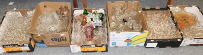 Lot 1024 - A quantity of glass including drinking glasses, decanters, carnival glass bowl etc (six boxes)