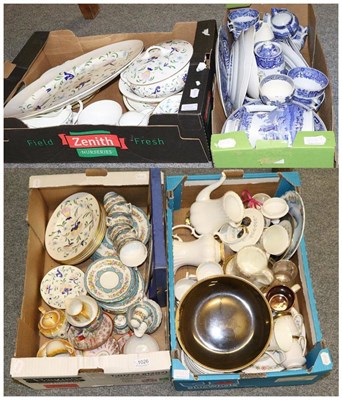 Lot 1026 - A large quantity of china to include Coalport pageant service, Spode Italian blue and white,...