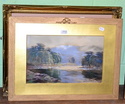 Lot 1112 - John Baragwanath King, watercolour of a river landscape, signed lower right; and Walter Holmes...