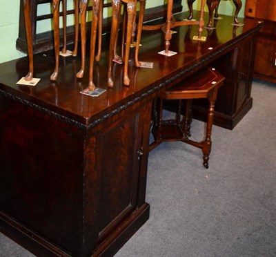 Lot 1131 - A large mahogany pedestal sideboard