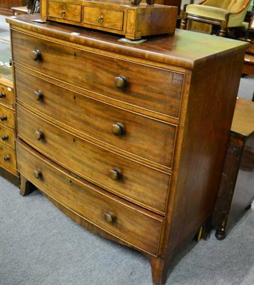 Lot 1145 - A 19th century bow fronted four height chest of drawers