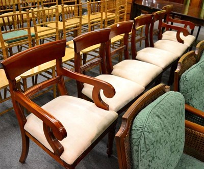 Lot 1173 - A set of six 19th century style mahogany chairs, including two carvers