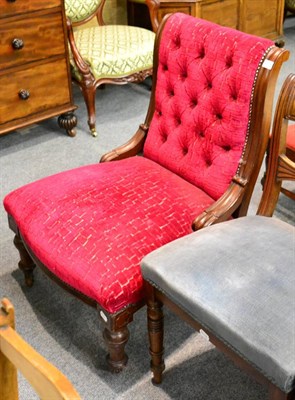 Lot 1179 - A Victorian red upholstered nursing chair