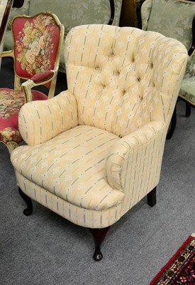 Lot 1185 - Reproduction button back armchair