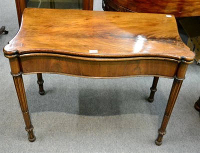 Lot 1190 - Regency mahogany fold over card table