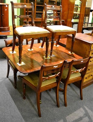 Lot 1194 - An early 19th century mahogany drop leaf table; together with a set of six 19th century...