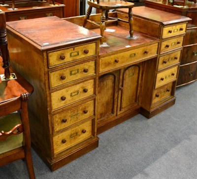 Lot 1195 - A Victorian oak clerks desk