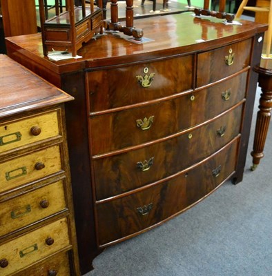 Lot 1197 - A 19th century mahogany bow fronted four height chest of drawers