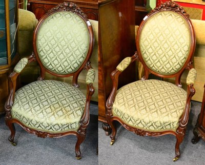 Lot 1219 - A pair of reproduction fauteuils