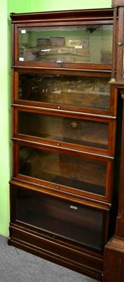 Lot 1224 - A Globe-Wernicke Co & Lts five sectional mahogany bookcase, with pivoting glazed doors, 185cm high