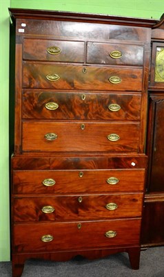 Lot 1229 - George III mahogany chest on chest