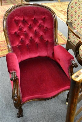 Lot 1237 - A Victorian walnut framed chair