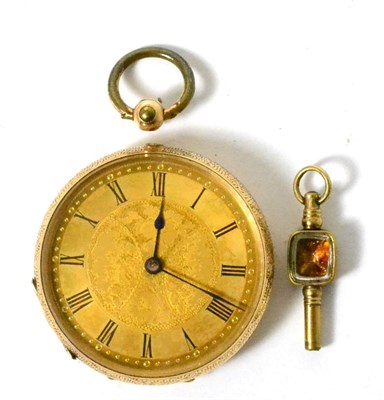Lot 11 - A 19th century pocket watch, the case stamped 'K14'