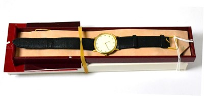 Lot 45 - A gents plated and steel wristwatch, signed Omega, model: De Ville, circa 1989, quartz...