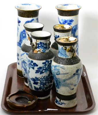 Lot 61 - Six Chinese crackle glazed vases