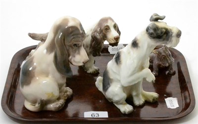 Lot 63 - Five Dahl Jensen porcelain models of dogs