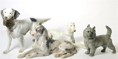 Lot 77 - Four Bing & Grondahl porcelain models of dogs