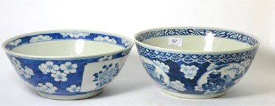 Lot 87 - Two Chinese cracked- ice and prunus bowls