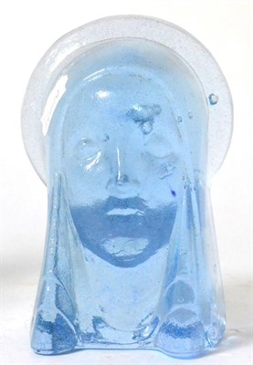 Lot 122 - A Bermondsey pressed glass bust of Madonna by Guy Underwood with acid etched signature