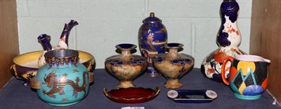 Lot 138 - A quantity of decorative ceramics including, a pair of Royal Doulton vases, Carlton Ware, etc