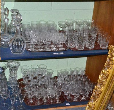 Lot 174 - A large quantity of drinking glasses including tumblers, wines, together with decanters and...