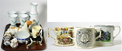 Lot 188 - A quantity of assorted ceramics including Russian pointer; Rye carafe and goblet set and sundry