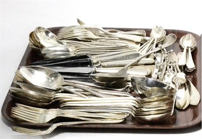 Lot 197 - A part service of electroplated rattail pattern flatware by James Dixon and other assorted flatware