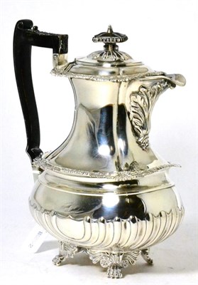 Lot 215 - A Georgian style silver coffee pot by Thomas Bradbury, London