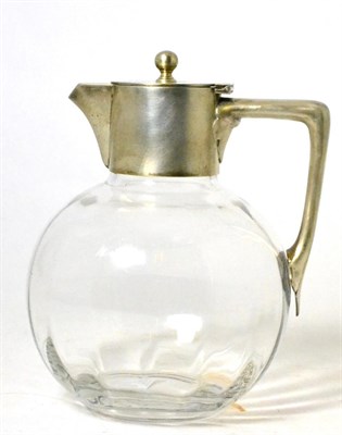 Lot 218 - A silver mounted glass claret jug, James Dixon & Sons