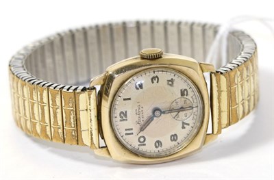 Lot 243 - A gold wristwatch signed Bentima