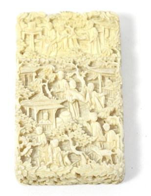 Lot 256 - A Chinese carved ivory card case, late 19th century