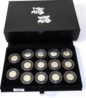 Lot 292 - A set of fourteen London 2012 Olympics silver 50p pieces