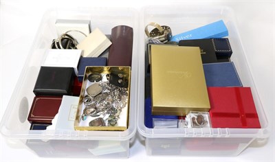 Lot 293 - A large quantity of silver jewellery and costume jewellery in two boxes