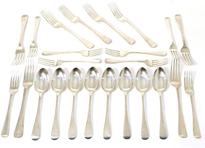 Lot 314 - A part service of Victorian silver Old English pattern flatware, Josiah William & Co, London, 1892