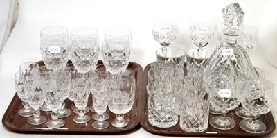 Lot 336 - A collection of crystal glassware including Waterford (two trays)