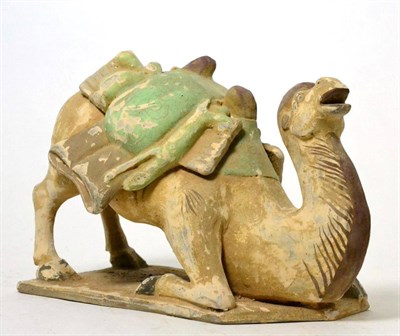 Lot 364 - A Chinese terracotta model of a seated camel, 19th century