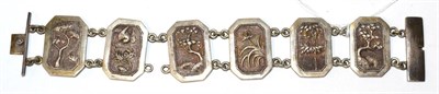 Lot 376 - A Chinese export silver bracelet