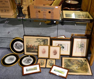 Lot 1045 - A quantity of framed prints, book plates and similar