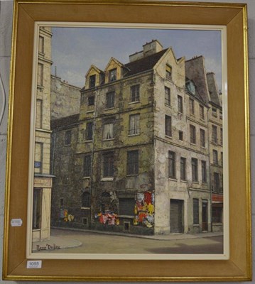 Lot 1055 - A 20th century French street scene oil on canvas signed