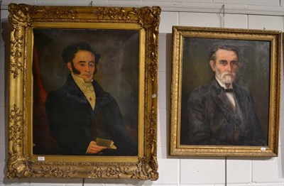 Lot 1060 - Two 20th century portraits of gentleman both oil on canvas in gilt frames