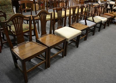 Lot 1095 - Nine various 19th century chairs including plank seated examples