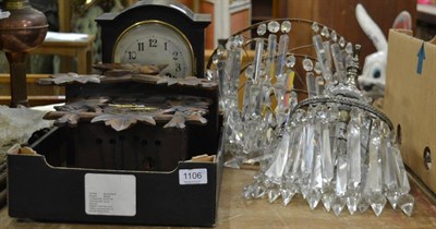 Lot 1106 - A mantle clock signed C.E Rose, Halifax, and a cuckoo clock