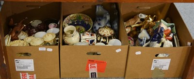 Lot 1131 - Three boxes of ceramics including Beswick, Foley, Mailing, a silver christening mug and a...