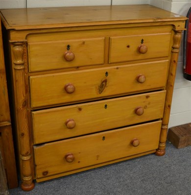 Lot 1149 - A Victorian pine chest of drawers, two short over three long