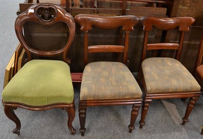 Lot 1153 - Three 19th century mahogany chairs