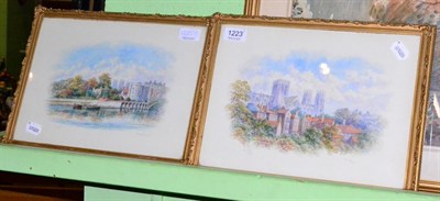 Lot 1223 - George Fall (British 20th century) A pair of watercolours, 'Minster York' and 'Water Tower...