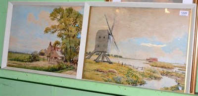 Lot 1226 - Clem (ent) Lambert (19/20th century) a pair of watercolours, rural Sussex scenes, signed (2)