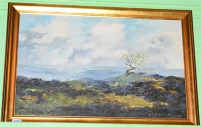 Lot 1244 - Lewis Creighton, moorland landscape, oil