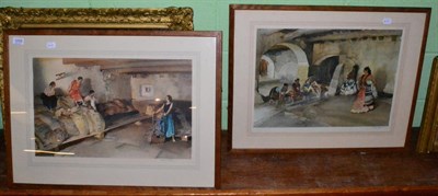 Lot 1255 - After Sir William Russell Flint (1880-1969) In a Provencal Granary signed, with the blind stamp for