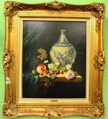 Lot 1263 - Jack Fermor (20th century school) still life, oil on board in a gilt frame